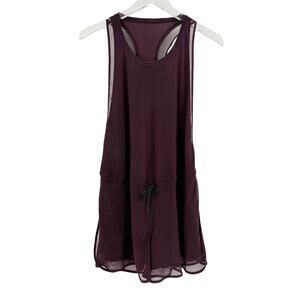 Lululemon Nonstop Romper Size 4 Black Cherry Scoop Neck Tank Short Combo
